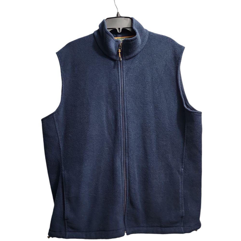 Woolrich Men's‎ Navy Blue Fleece Vest Outdoor Casual Zip-Up Sleeveless Jacket XL